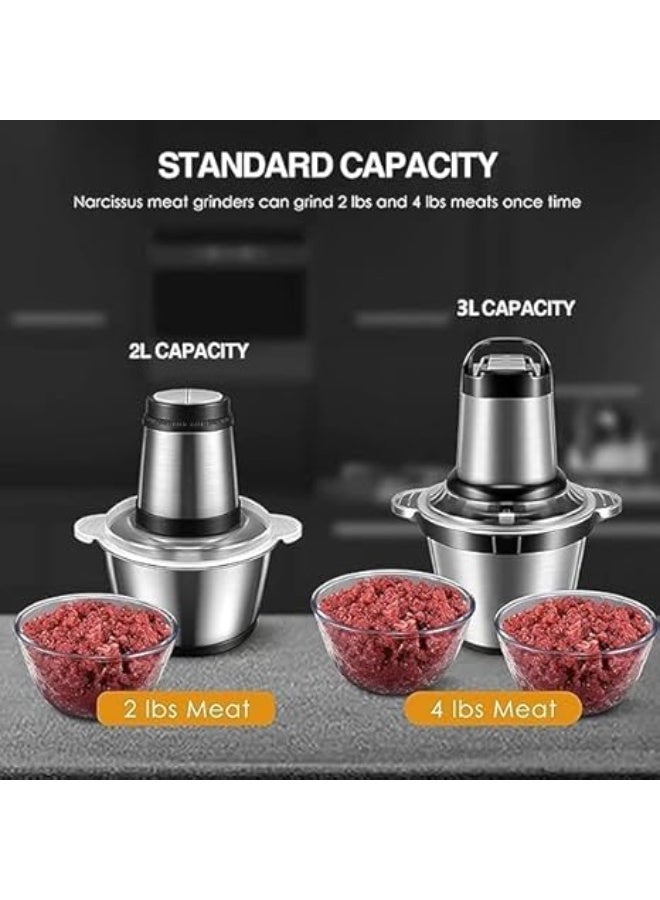 JAMAKY Food Chopper, 3.0L Capacity, 300W, 18000RPM, 420 Stainless Steel 4-Leaf Blades, 4 Gears & 4 Speeds, Model JMK8102 - Image 3